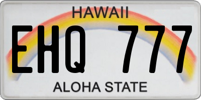 HI license plate EHQ777