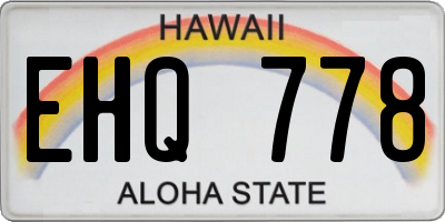 HI license plate EHQ778