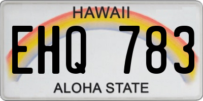 HI license plate EHQ783