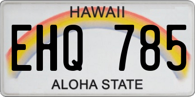 HI license plate EHQ785