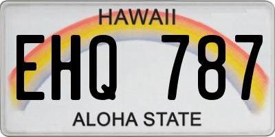 HI license plate EHQ787