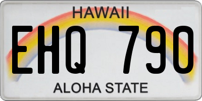 HI license plate EHQ790