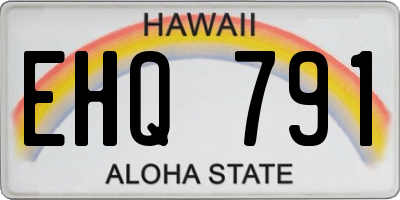 HI license plate EHQ791