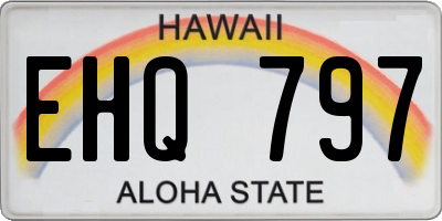 HI license plate EHQ797
