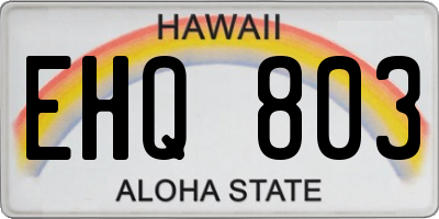HI license plate EHQ803