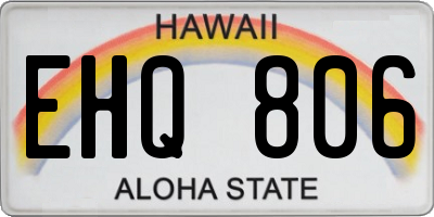 HI license plate EHQ806