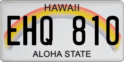 HI license plate EHQ810