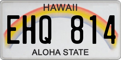 HI license plate EHQ814