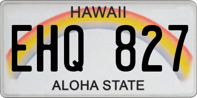 HI license plate EHQ827