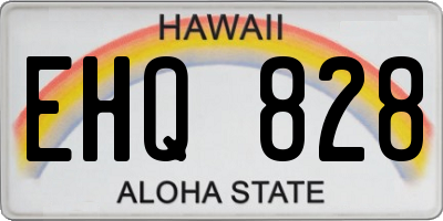 HI license plate EHQ828