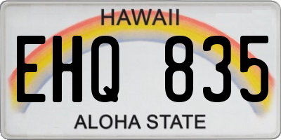 HI license plate EHQ835