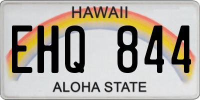 HI license plate EHQ844
