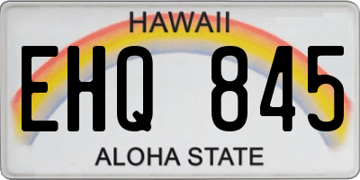 HI license plate EHQ845