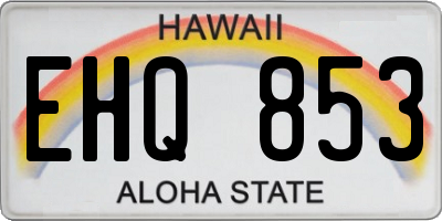 HI license plate EHQ853