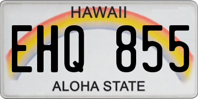 HI license plate EHQ855