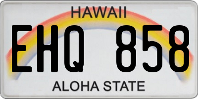 HI license plate EHQ858