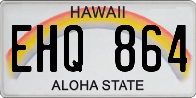 HI license plate EHQ864