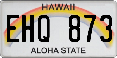 HI license plate EHQ873