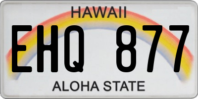 HI license plate EHQ877