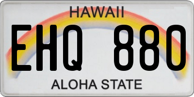 HI license plate EHQ880