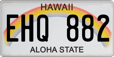 HI license plate EHQ882