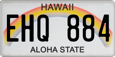 HI license plate EHQ884