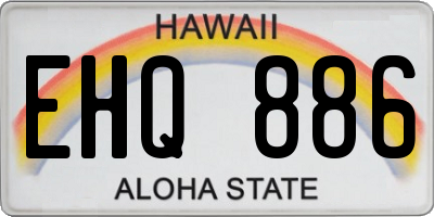 HI license plate EHQ886