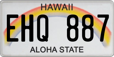 HI license plate EHQ887