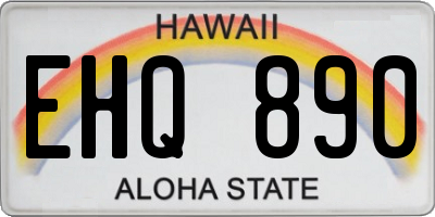 HI license plate EHQ890