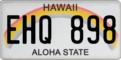HI license plate EHQ898