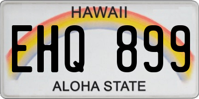 HI license plate EHQ899