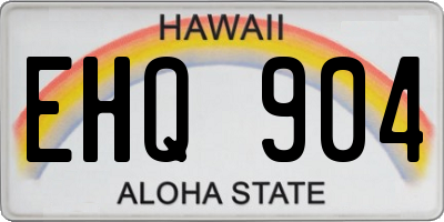 HI license plate EHQ904