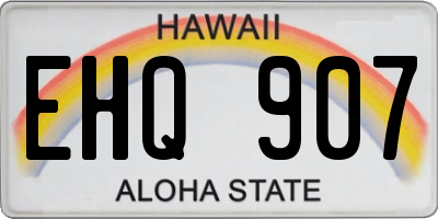 HI license plate EHQ907