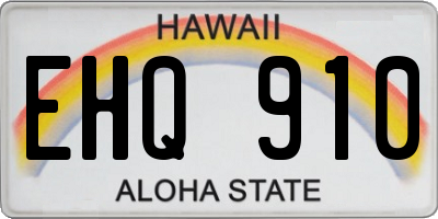 HI license plate EHQ910