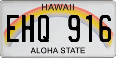 HI license plate EHQ916