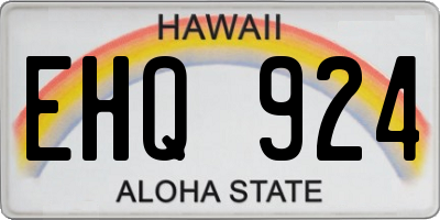 HI license plate EHQ924