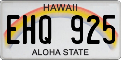 HI license plate EHQ925