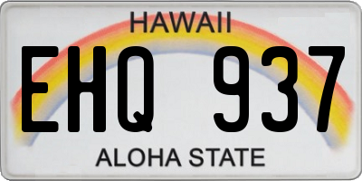 HI license plate EHQ937
