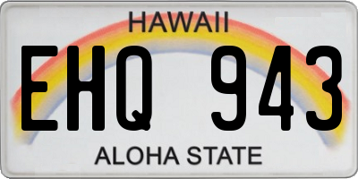 HI license plate EHQ943