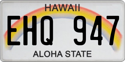 HI license plate EHQ947