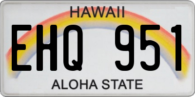 HI license plate EHQ951