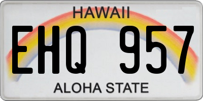 HI license plate EHQ957