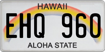 HI license plate EHQ960
