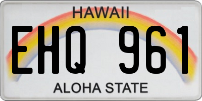 HI license plate EHQ961