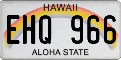 HI license plate EHQ966