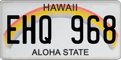 HI license plate EHQ968