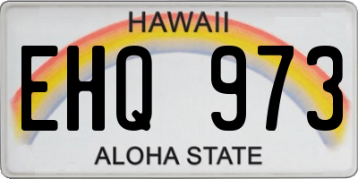 HI license plate EHQ973