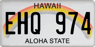 HI license plate EHQ974