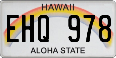 HI license plate EHQ978