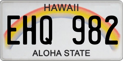 HI license plate EHQ982